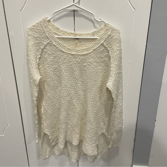 Free People Cream Textured Knit Wool Sweater - Picture 1 of 8
